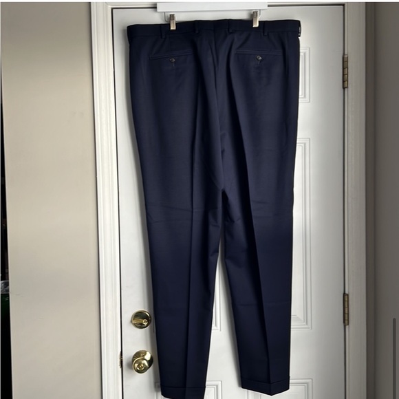 Men's Big & Tall Dress Slacks Navy Blue 44 x 34 - Picture 2 of 8